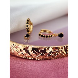 Aretes colgante negro zirconia #57C
