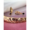 Aretes colgante negro zirconia #57C