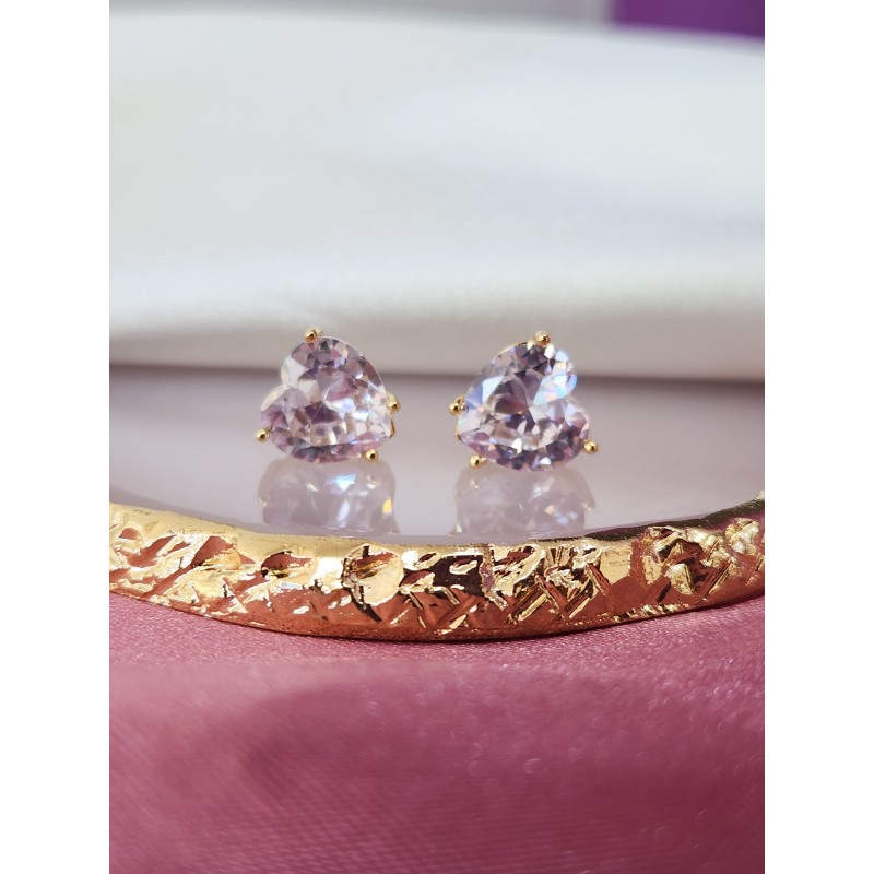 Aretes corazon zirconia grande #62A