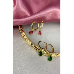 Aretes gota colores zirconia #79C