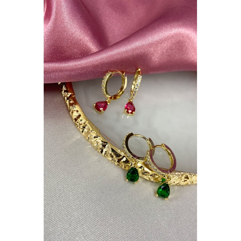 Aretes gota colores zirconia #79C