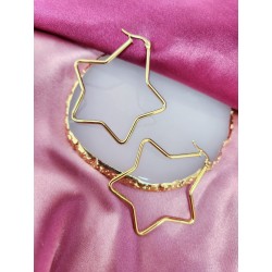 Arracadas estrellas doradas acero #219