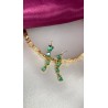 Aretes largos zirconia verde #77D
