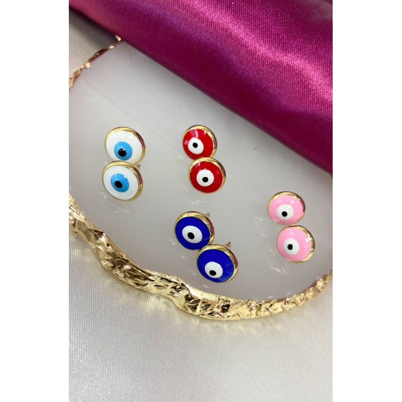 Arete broquel ojos colores #24A