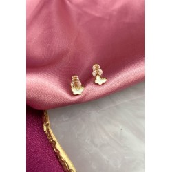 Aretes broquel mariposa blanca #185A