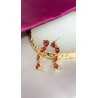 Aretes largos zirconia rojo #77C