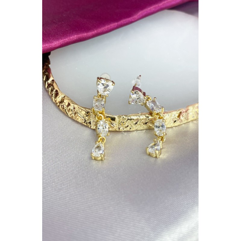 Aretes largos zirconia cristal #77C