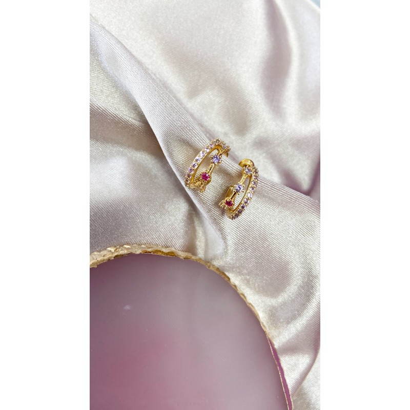 Aretes triples zirconia #73D