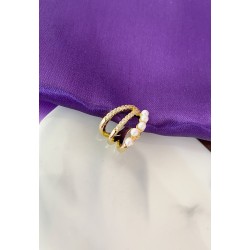 Earcuff triple perlas Zirconia #29