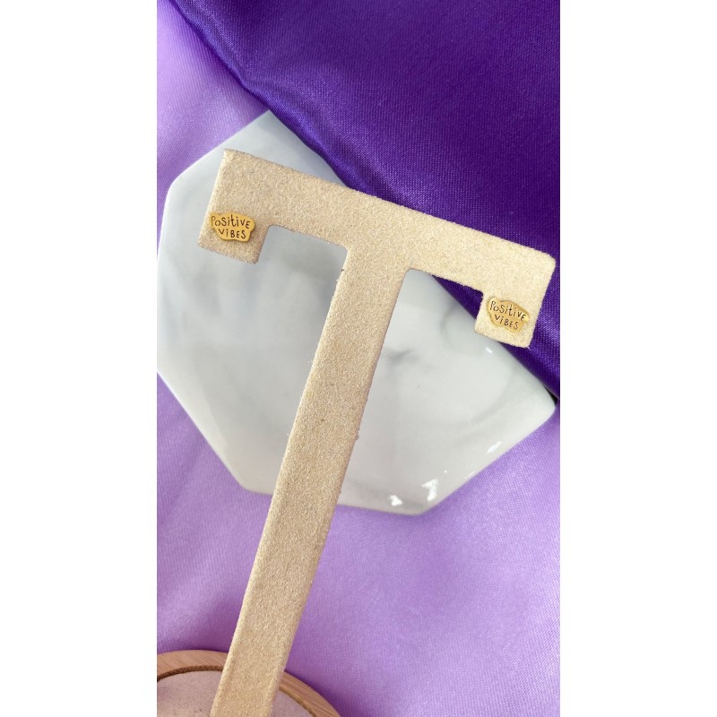 Aretes broquel Positive Vibes #14