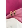 Aretes rectangular negro #48A