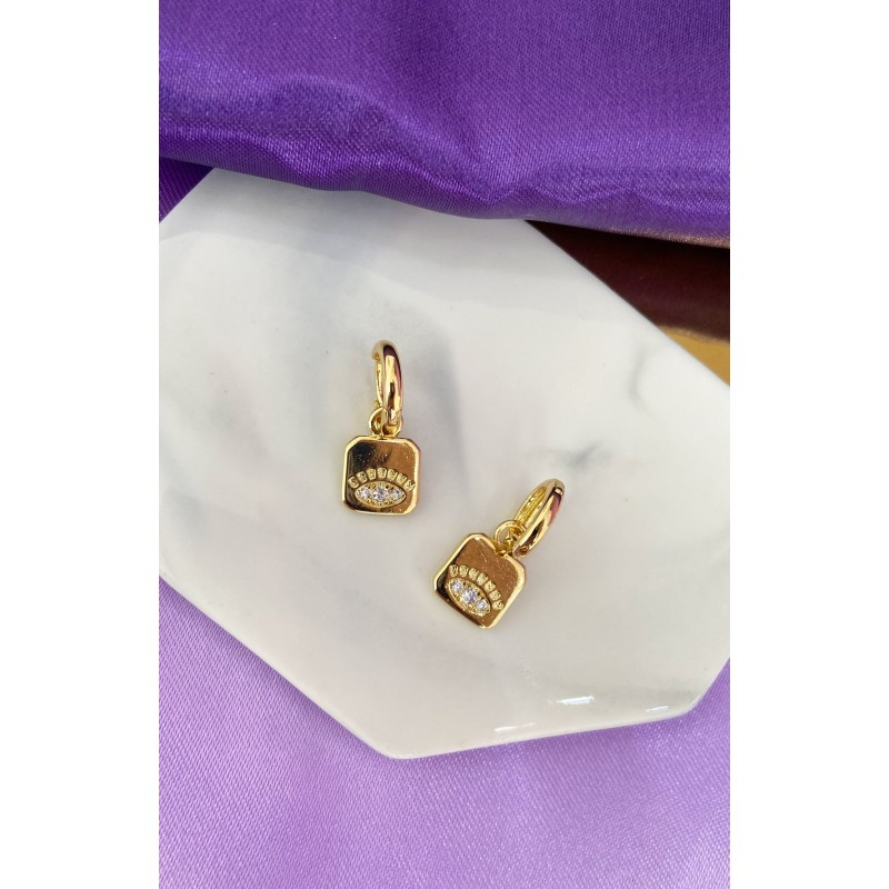 Aretes ojos colgantes zirconia #186B