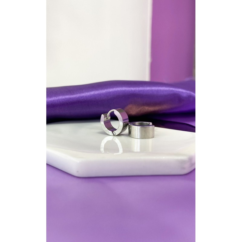 Aretes plateados 13mm #134