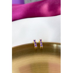 Aretes triple morado #17B