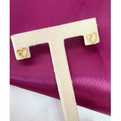 Aretes corazon hueco love acero #84