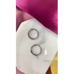 Arracada plateada delgada #206