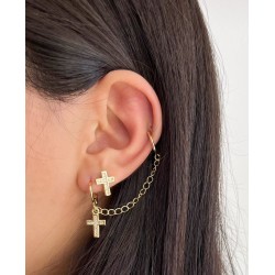Earcuff #19A cruz Cadena colgante arete cruz