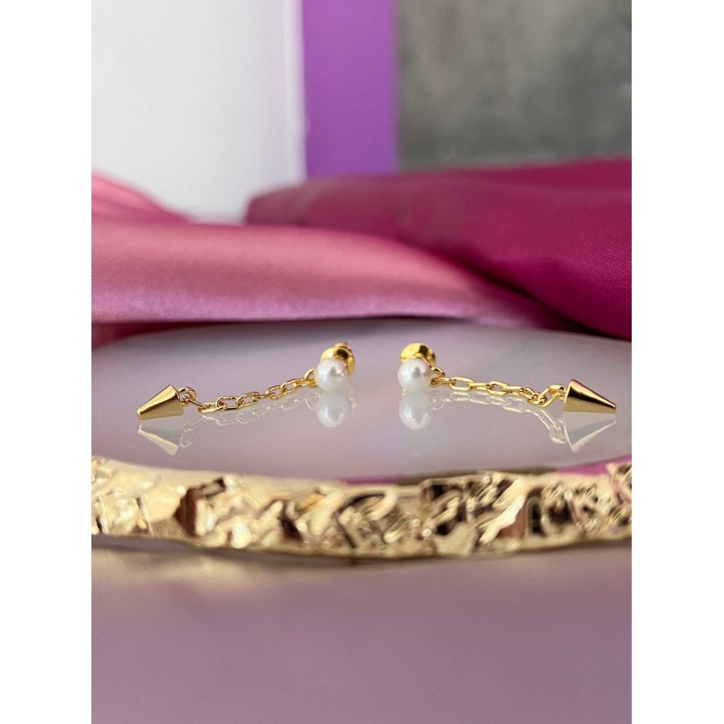 Aretes Perlas con picos #157