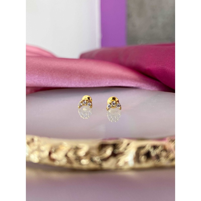 Aretes lunas mini Zirconia #158