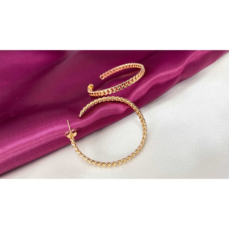 Arracadas grandes Cadena eslabones chicos #130