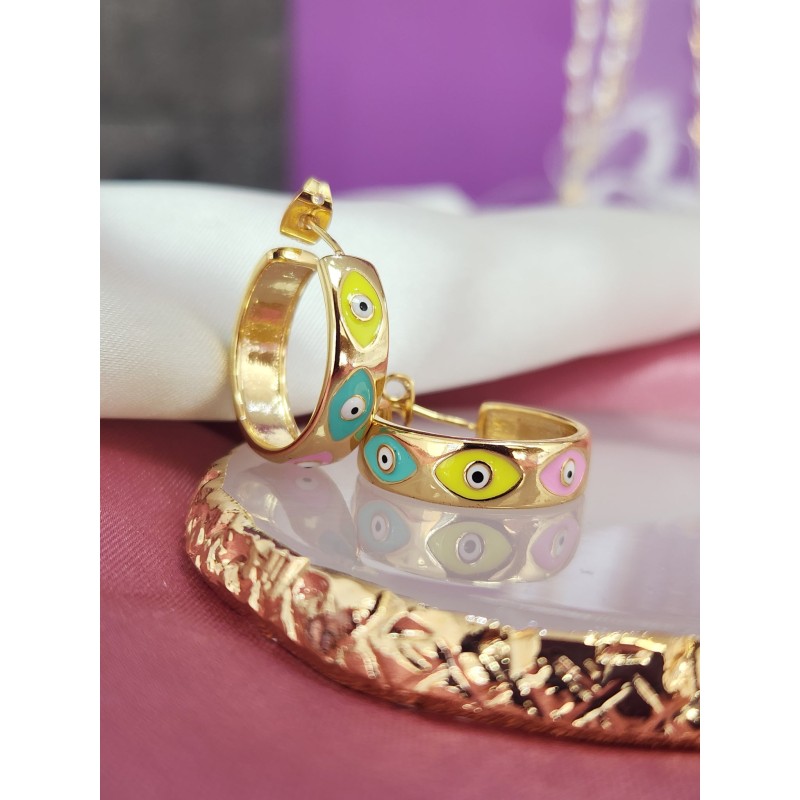 Aretes #125 arracadas ojos colores