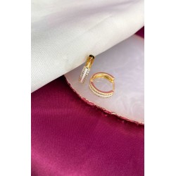 Aretes zirconia lados con blanco #136