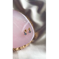 Aretes #94 rombo azul 2 tamaños