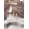 Aretes #92 corazon rosa con piedra zirconia cristal