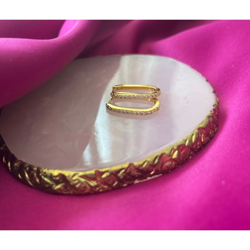 Aretes #65 ovaladas zirconia frente