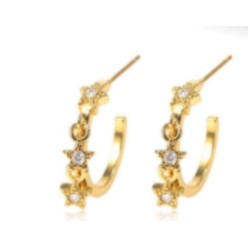 Aretes #63 Estrellas colgantes zirconia