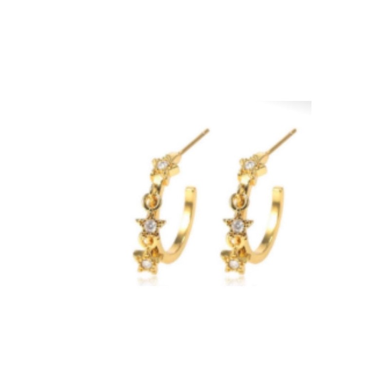Aretes #63 Estrellas colgantes zirconia