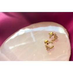 Aretes #61 zirconia con Estrella y bolitas