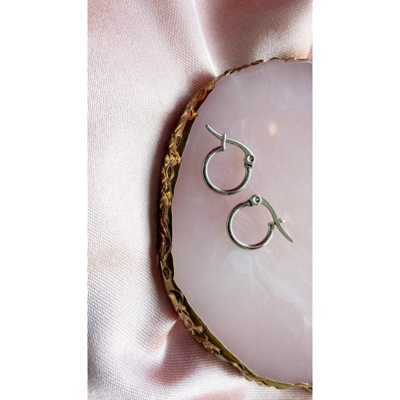 Arracadas chicas 13mm plateadas #74