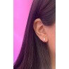 Aretes #44 triple Zirconia cristal rosa