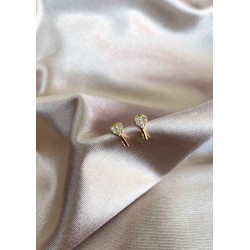 Aretes #40 llave corazon Zirconia cristal